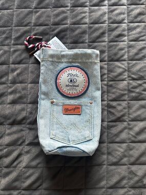 Tito’s x Wrangler Denim Drawstring Bottle Bag NWT Limited Edition